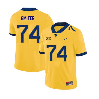 Men's West Virginia Mountaineers NCAA #74 James Gmiter Yellow Authentic Nike 2019 Stitched College Football Jersey SU15G47XT